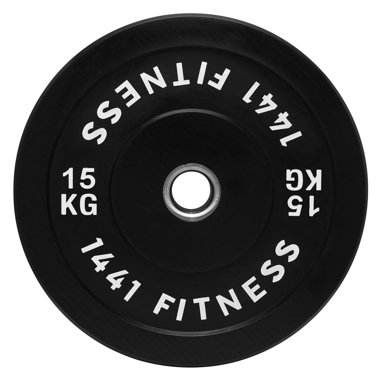 1441 Fitness Black Rubber Bumper Plate - 15 KG