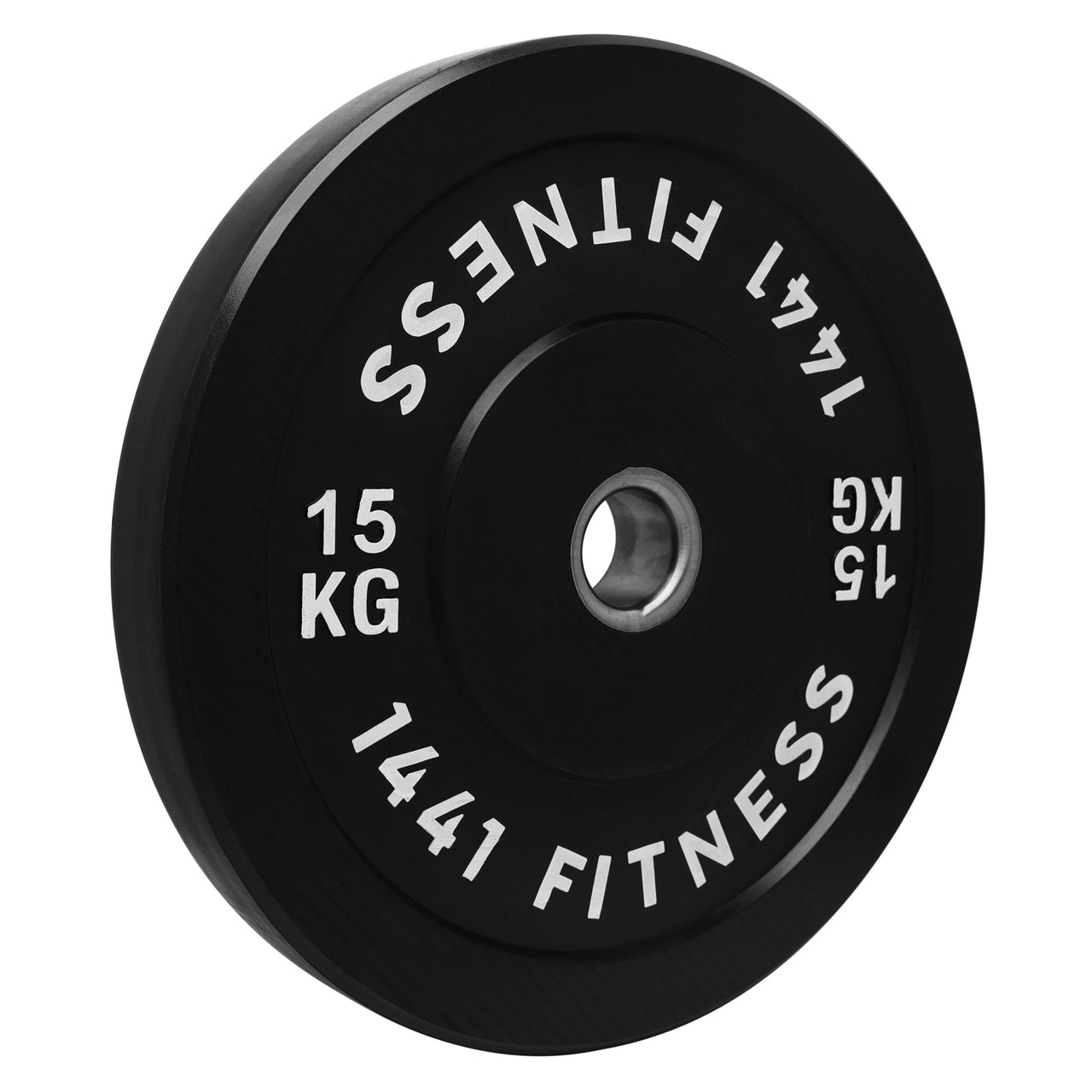 1441 Fitness Black Rubber Bumper Plate - 15 KG