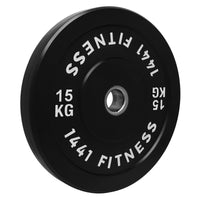 Thumbnail for 1441 Fitness Black Rubber Bumper Plate - 15 KG