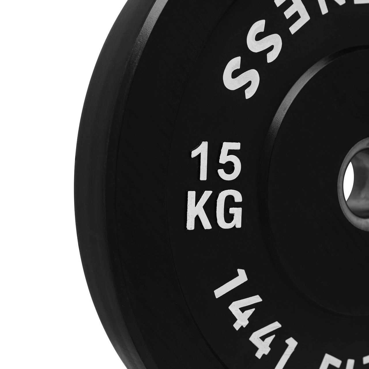 1441 Fitness Black Rubber Bumper Plate - 15 KG