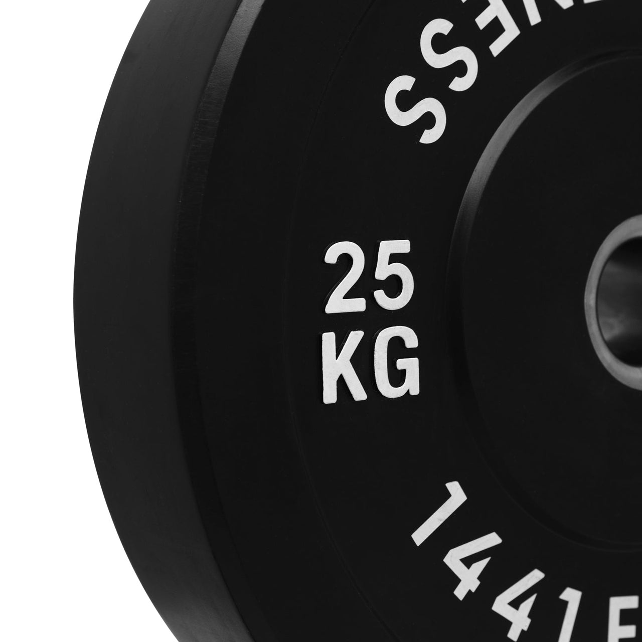 1441 Fitness Black Rubber Bumper Plate - 25 KG