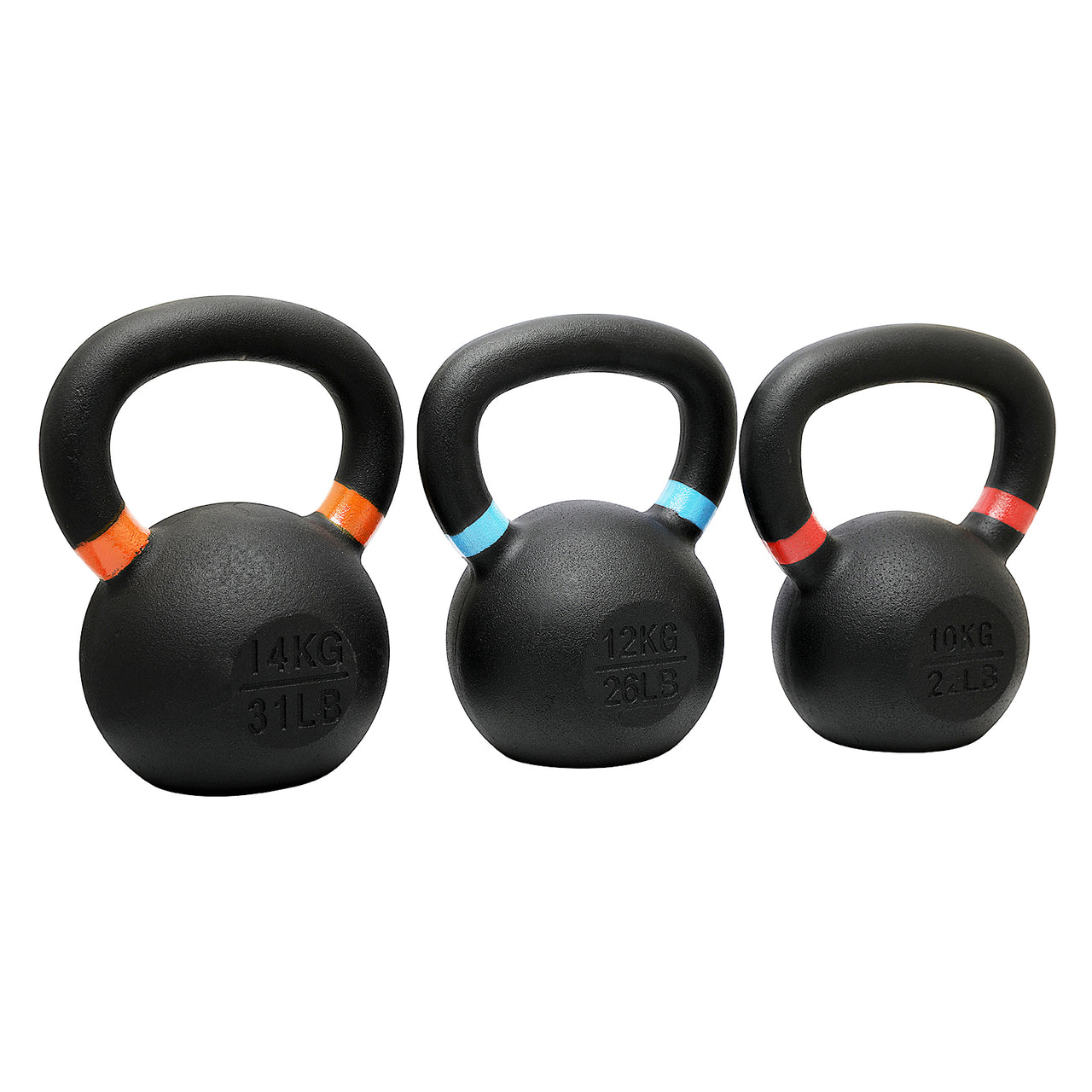 1441 Fitness Powder Coated Kettlebell Set with Rack - 6 Kg to 16 Kg