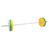 7 Ft Olympic Bar with Color Bumper Plates - 80 KG Set | 1441 Fitness