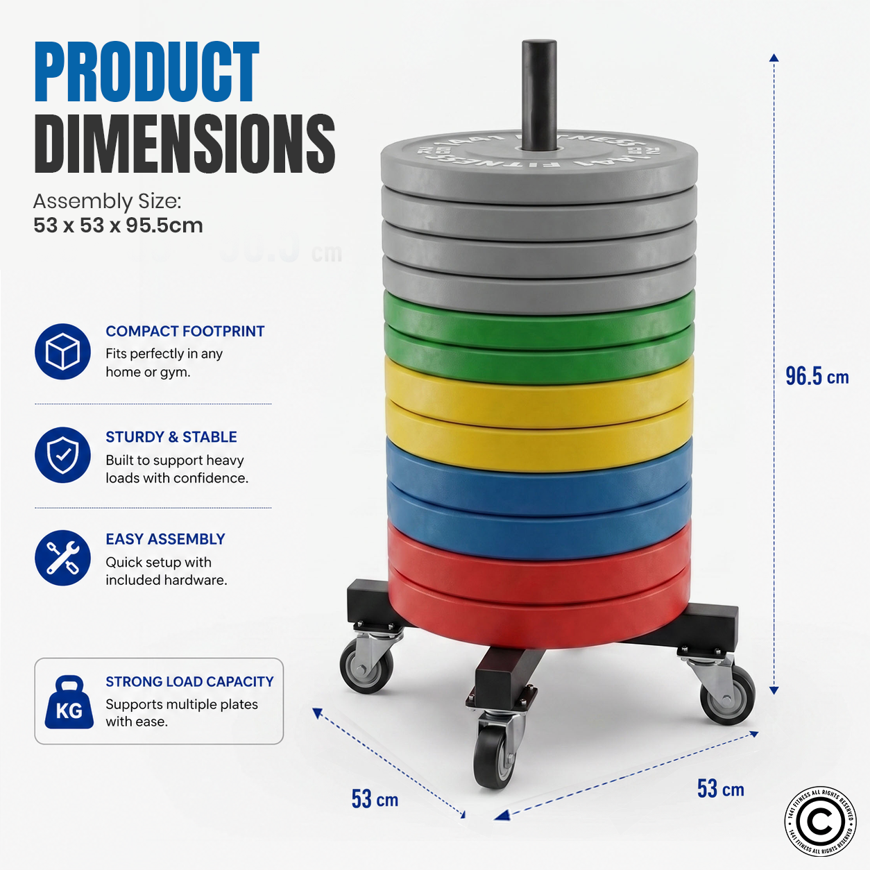 Bumper Plates Trolley with Wheels