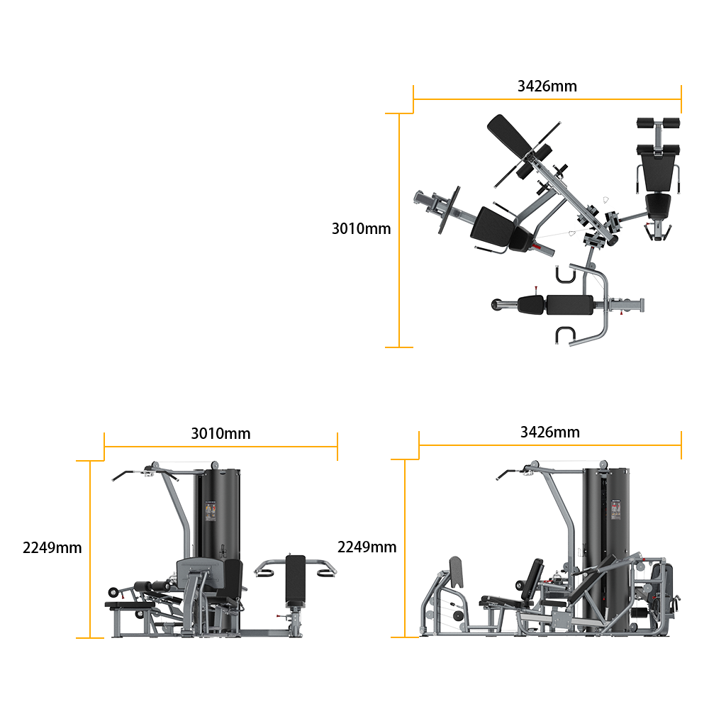Insight Fitness 3 Station Multi Gym BS004 with Leg Press Attachment BS004LP