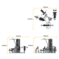 Thumbnail for Insight Fitness 3 Station Multi Gym BS004 with Leg Press Attachment BS004LP