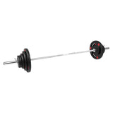 1441 Fitness 7  ft Olympic Bar with Tri Grip Black Olympic Plates Set | 100 kg