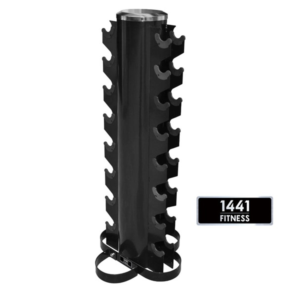 1441 Fitness Hard Chrome Dumbbells Set with Pillar Rack - 1 Kg to 10 Kg