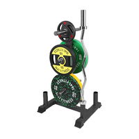 Thumbnail for Olympic Plate Rack with Four Bar Holder - Black