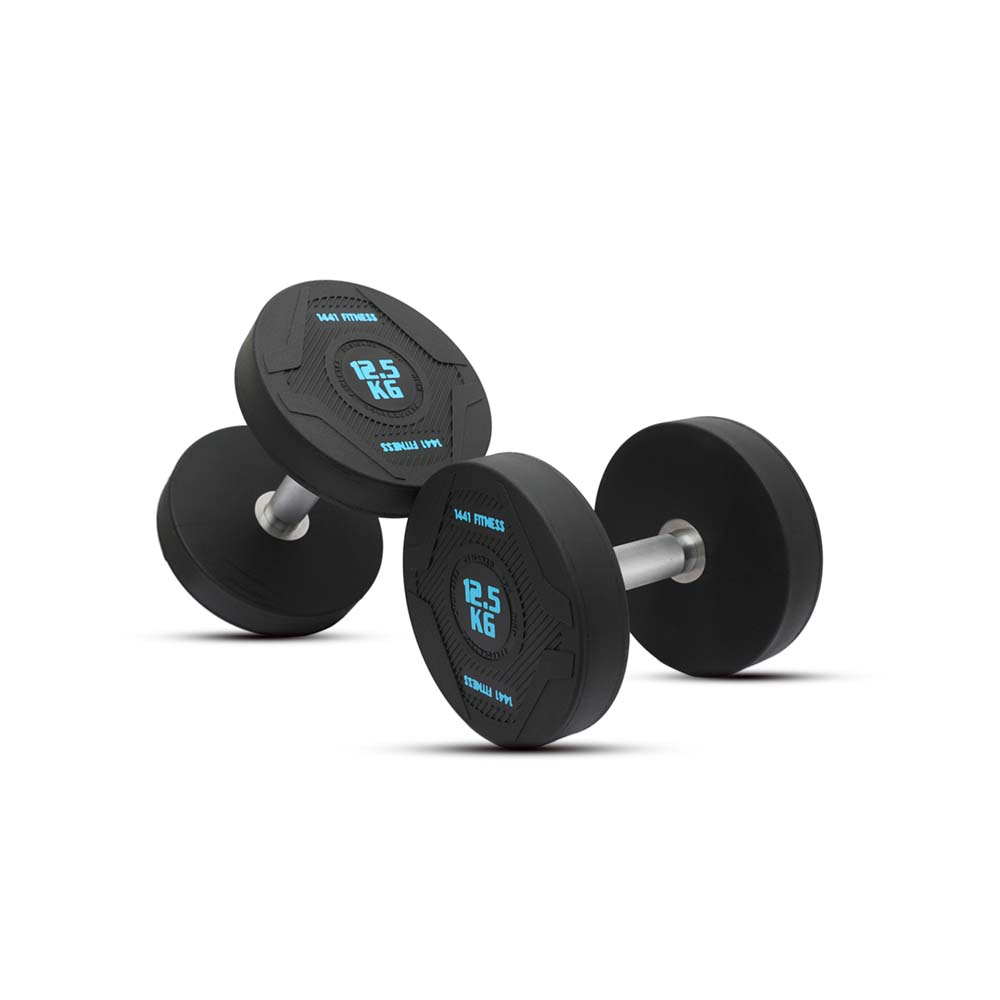 PU Round Dumbbell Set 2.5 Kg to 25 Kg with 2 Tier Rack