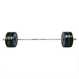 7 Ft Olympic Bar With Camouflauge Bumper Plates - 120 KG Set | 1441 Fitness