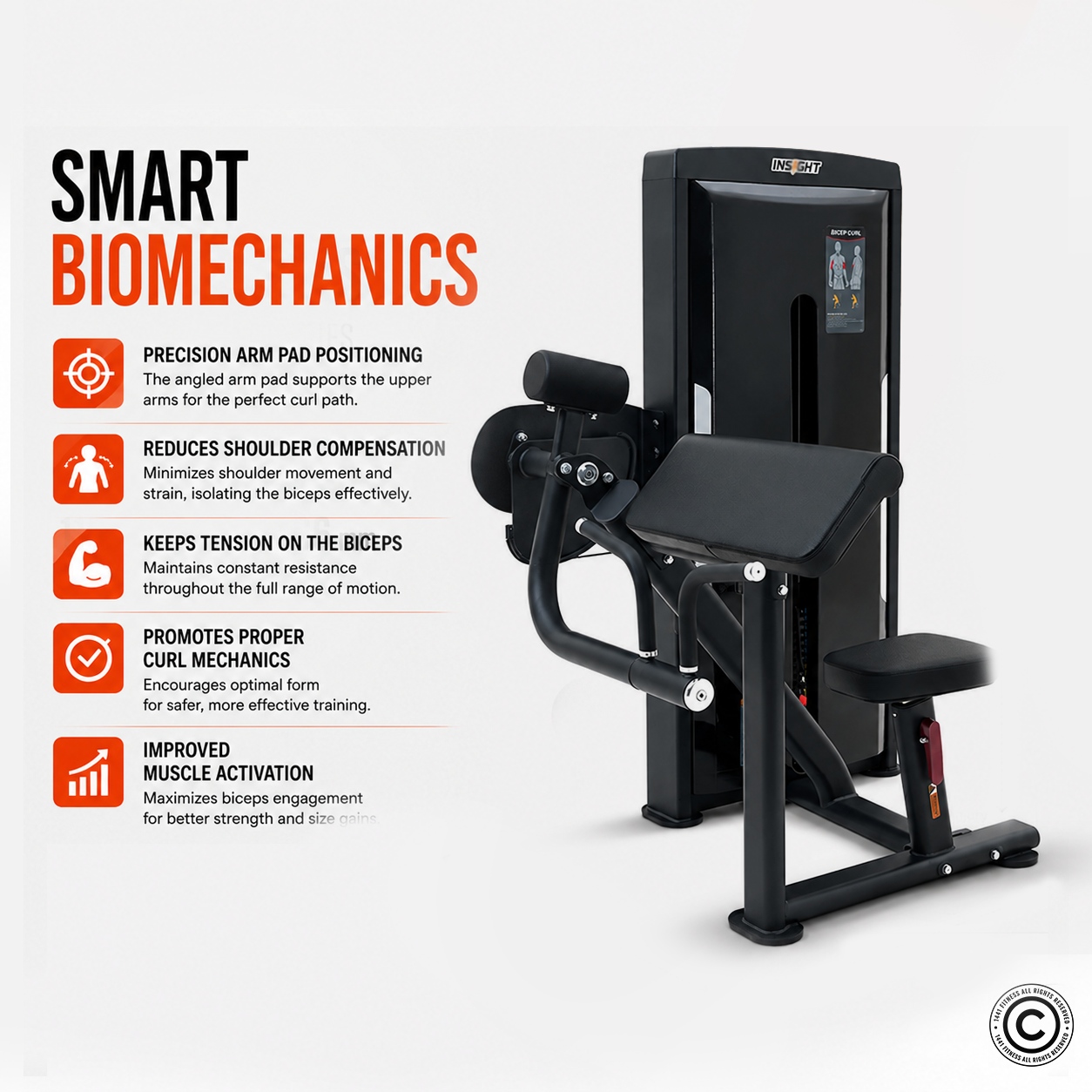Insight Fitness SA Series Biceps Curl - SA006E