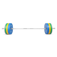 Thumbnail for 7 Ft Olympic Barbell and Color Bumper Plate Set - 120 Kg | 1441 Fitness