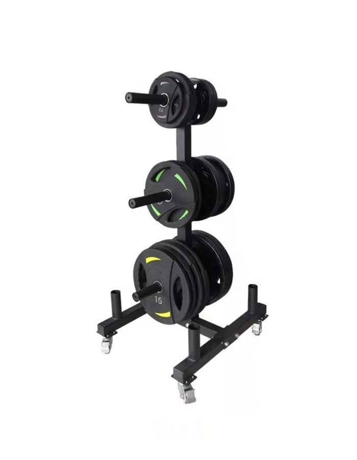 1441 Fitness Premium Weight Plate Rack with 4 Bar Holder & Wheels