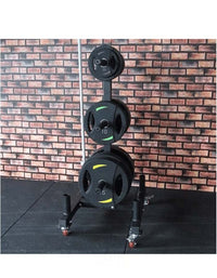 Thumbnail for 1441 Fitness Premium Weight Plate Rack with 4 Bar Holder & Wheels