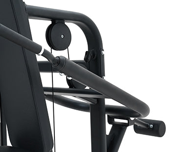 Close-up of a Insight Fitness SA Series Triceps Press - SA007Dwith pulley system on a white background