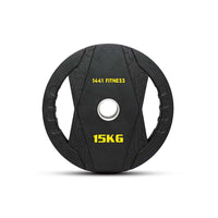 Thumbnail for 1441 Fitness Black Rubber Dual Grip Plate - 2.5 kg to 20 Kg (Sold as per Piece)