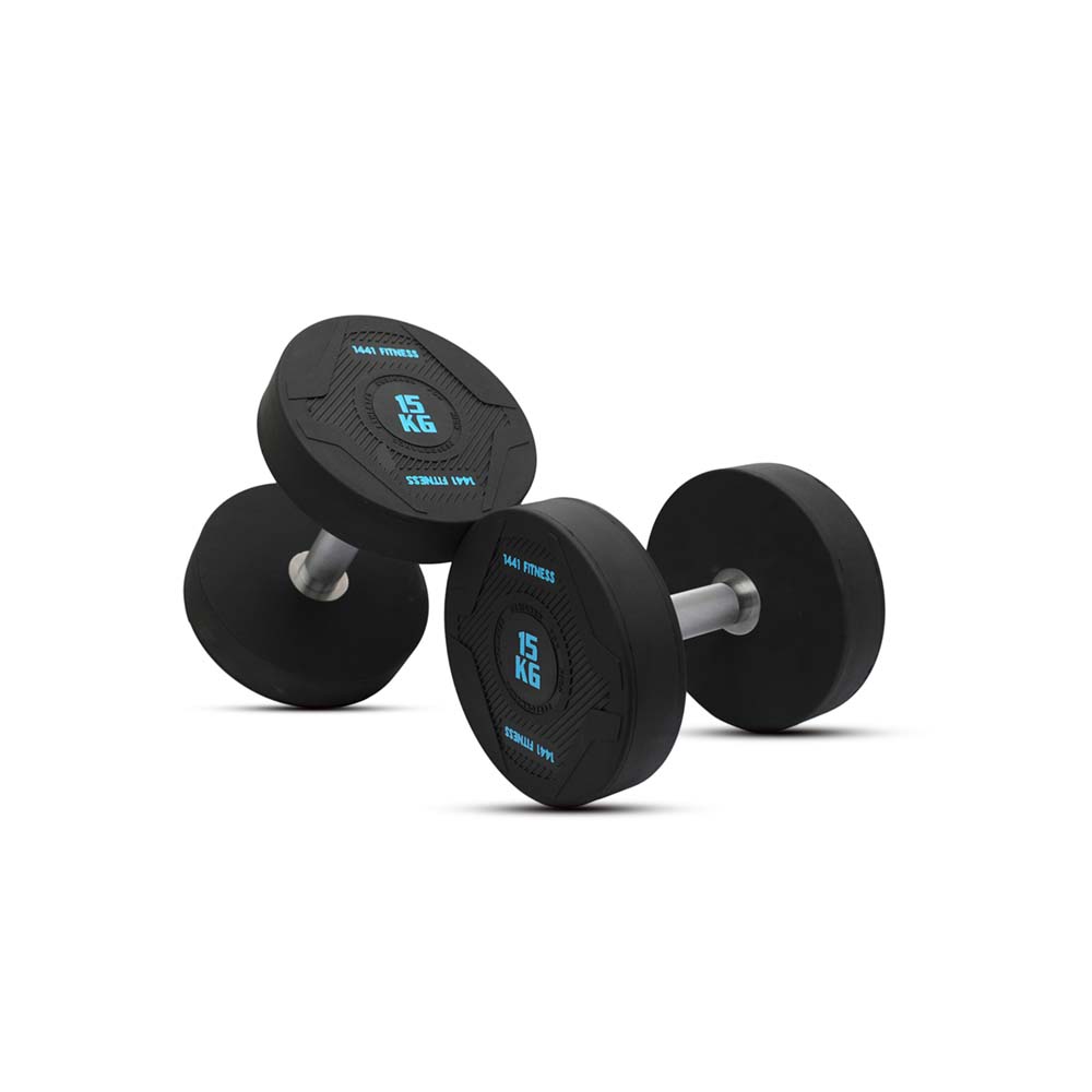 1441 Fitness PU Rubber Round Dumbbell Combo Set 2.5 Kg - 50 Kg (20 Pairs Set) 