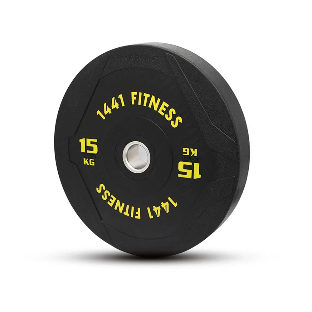 1441 Fitness PU Black Rubber Bumper Plates - 5 to 25 KG | Per Piece
