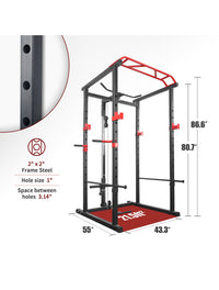Thumbnail for 1441 Fitness Heavy Duty Rack & Power Cage مع شريط سحب وملحق لاتصال J008 - إطار رمادي اللون