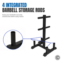 Thumbnail for Olympic Plate Rack with Four Bar Holder - Black