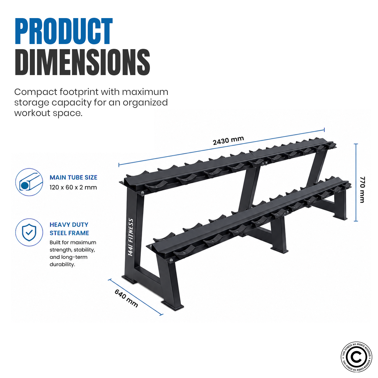 2 Tier Dumbbell Rack - 10 Pair