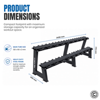 Thumbnail for 2 Tier Dumbbell Rack - 10 Pair