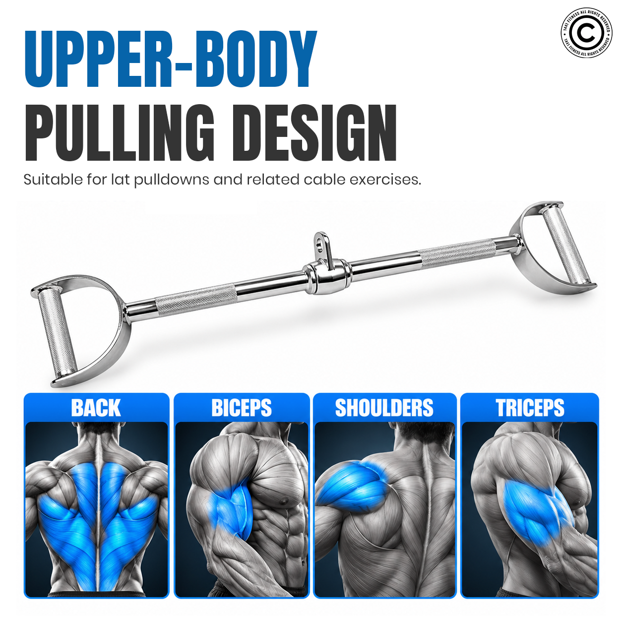 Lat Attachment Double D Pull down - 90 cm
