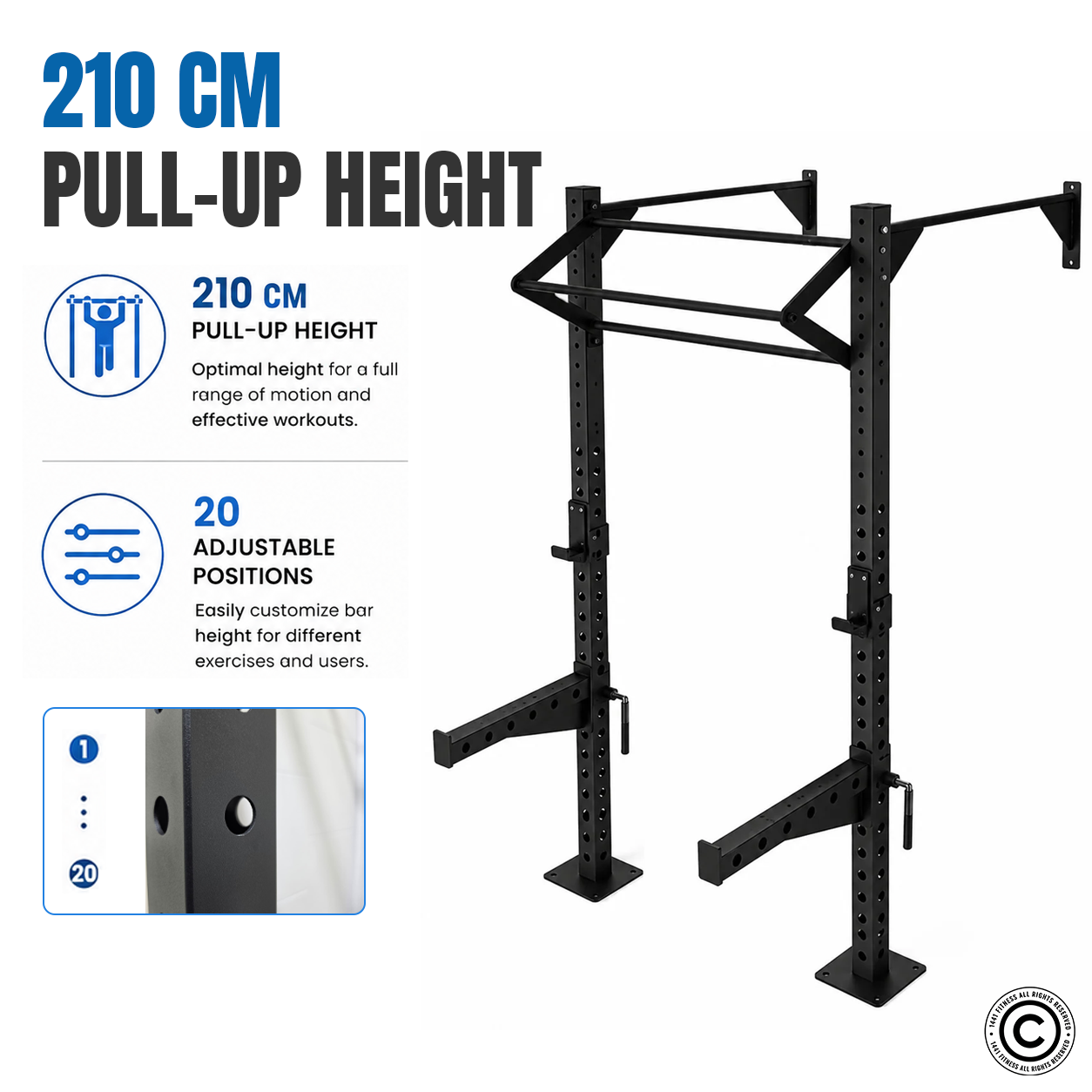 1441 Fitness Wall Mounted Squat Rack