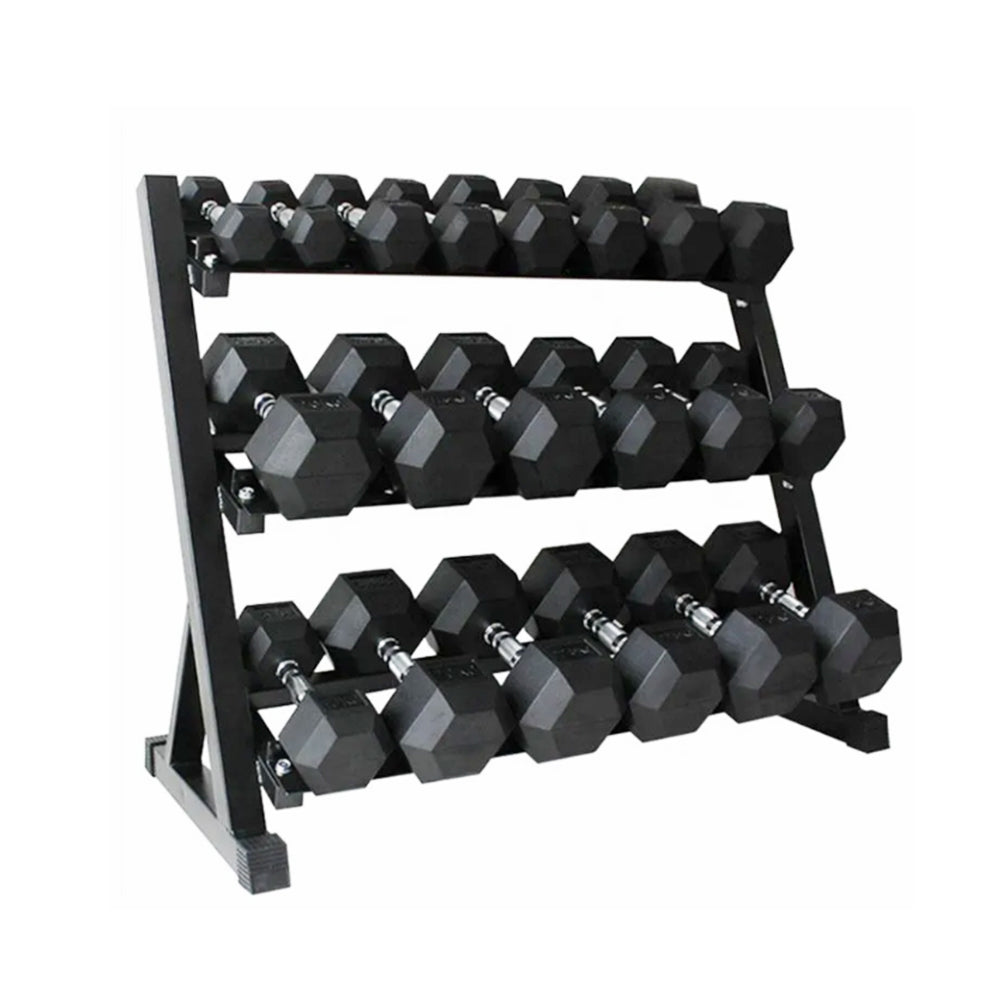 Hex Dumbbells Set with Rack - 2.5 Kg to 25 Kg