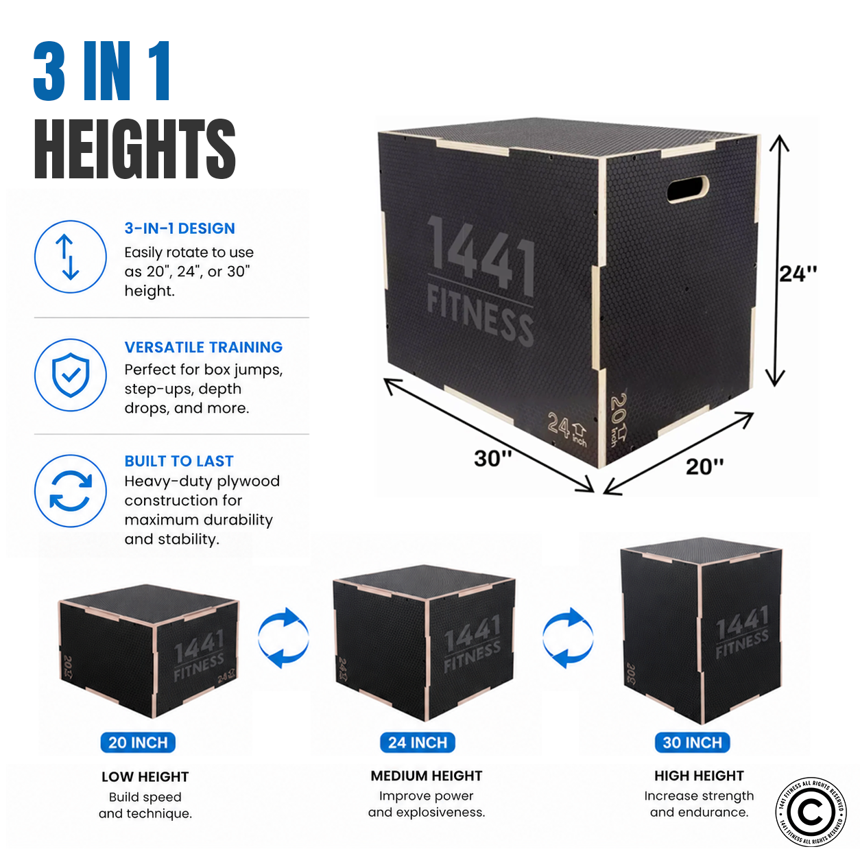 Black Wooden Plyo box