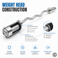 Thumbnail for 4 Ft Olympic Curl Bar with Collars - 7 kg