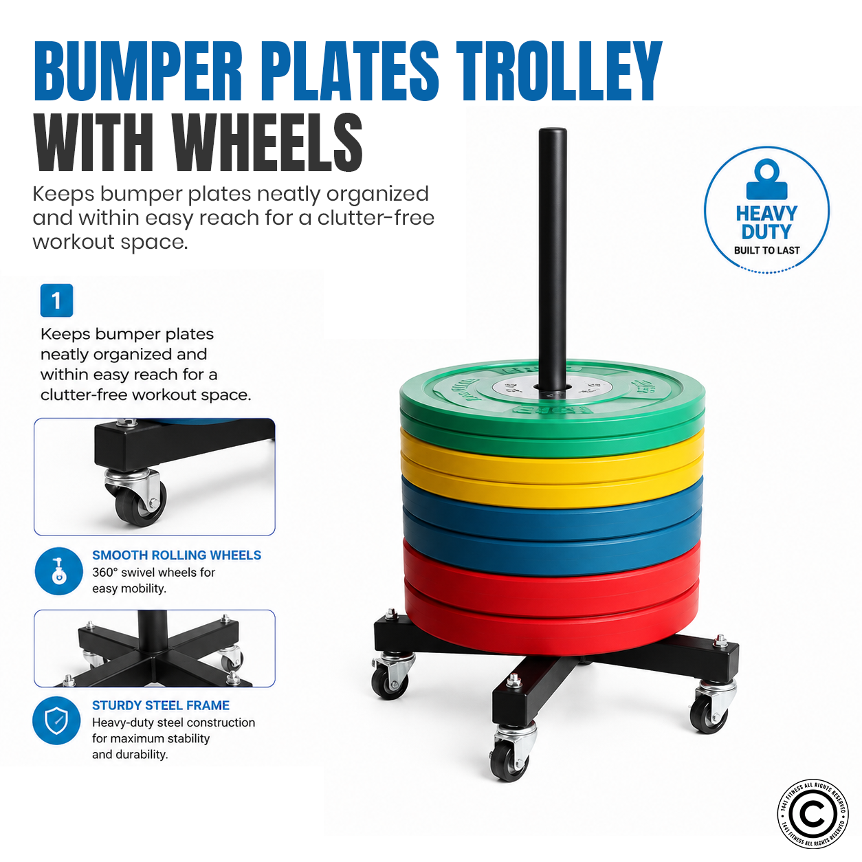 Bumper Plates Trolley with Wheels