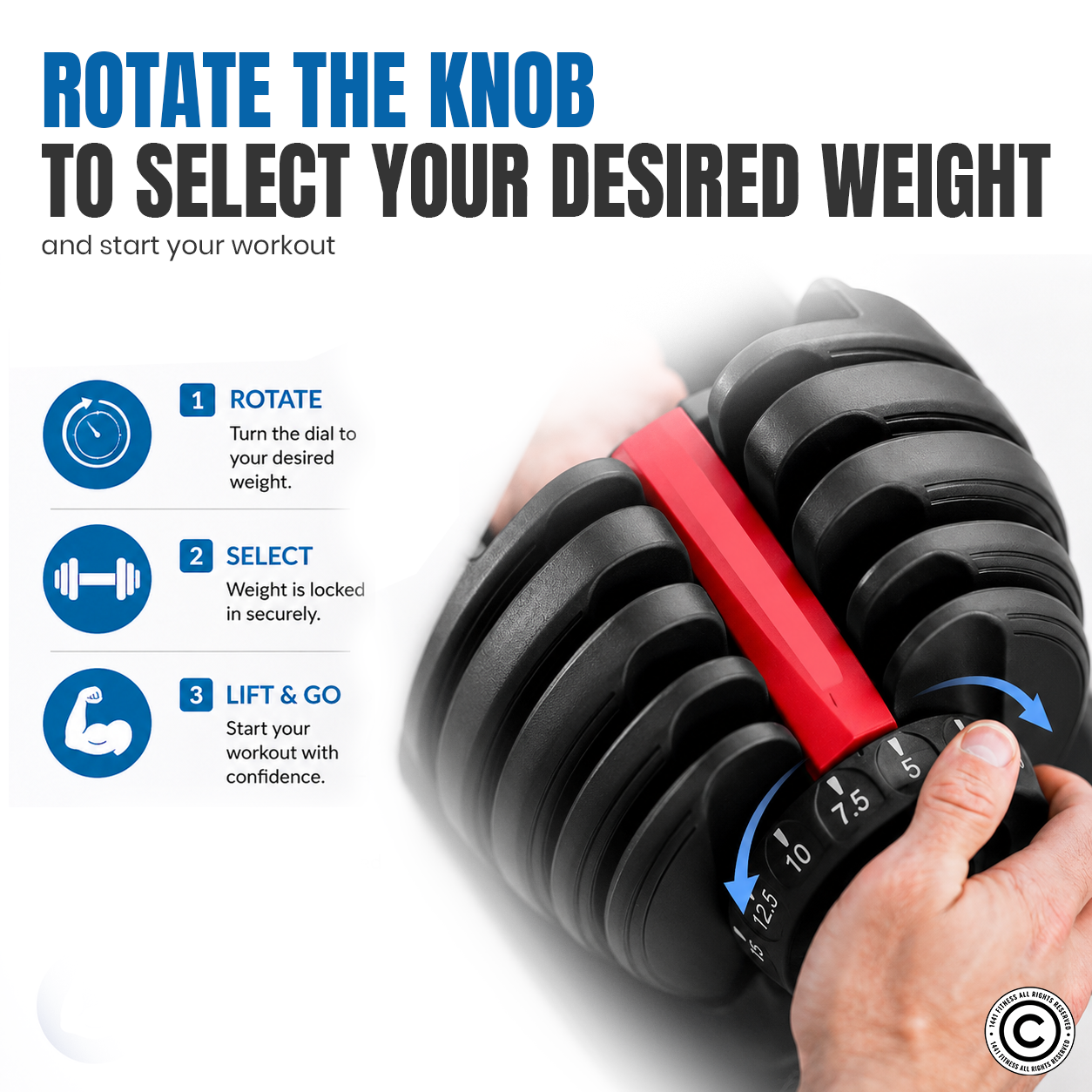 Adjustable Dumbbell Set - 5 Kg - 40 Kg ( Sold as Pair )