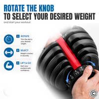 Thumbnail for Adjustable Dumbbell Set - 5 Kg - 40 Kg ( Sold as Pair )