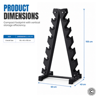 Thumbnail for Vertical Dumbbell Rack - 6 Pairs