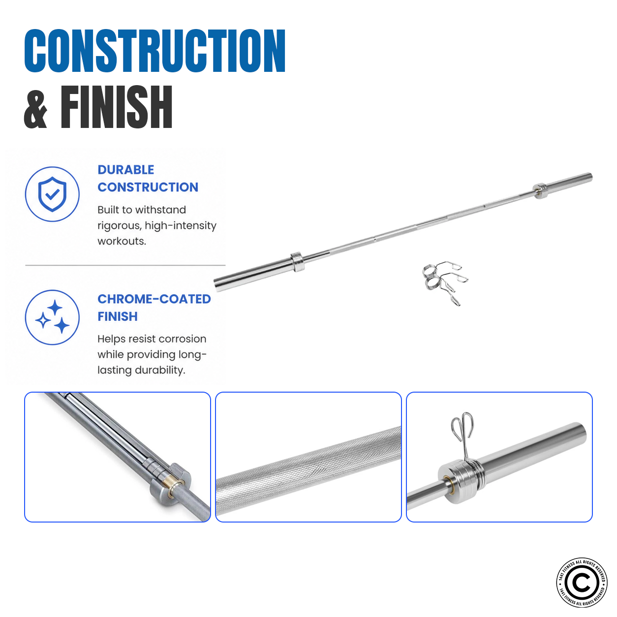 6 Ft Olympic Bar with Collars - 15 Kg