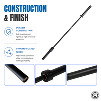 Thumbnail for 7 Ft Olympic Bar with Collars - 20 Kg (Black)