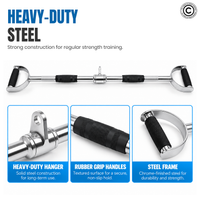 Thumbnail for 1441 Fitness Lat Attachment Double D Lat Pull Down with Rubber Grip - 90 cm