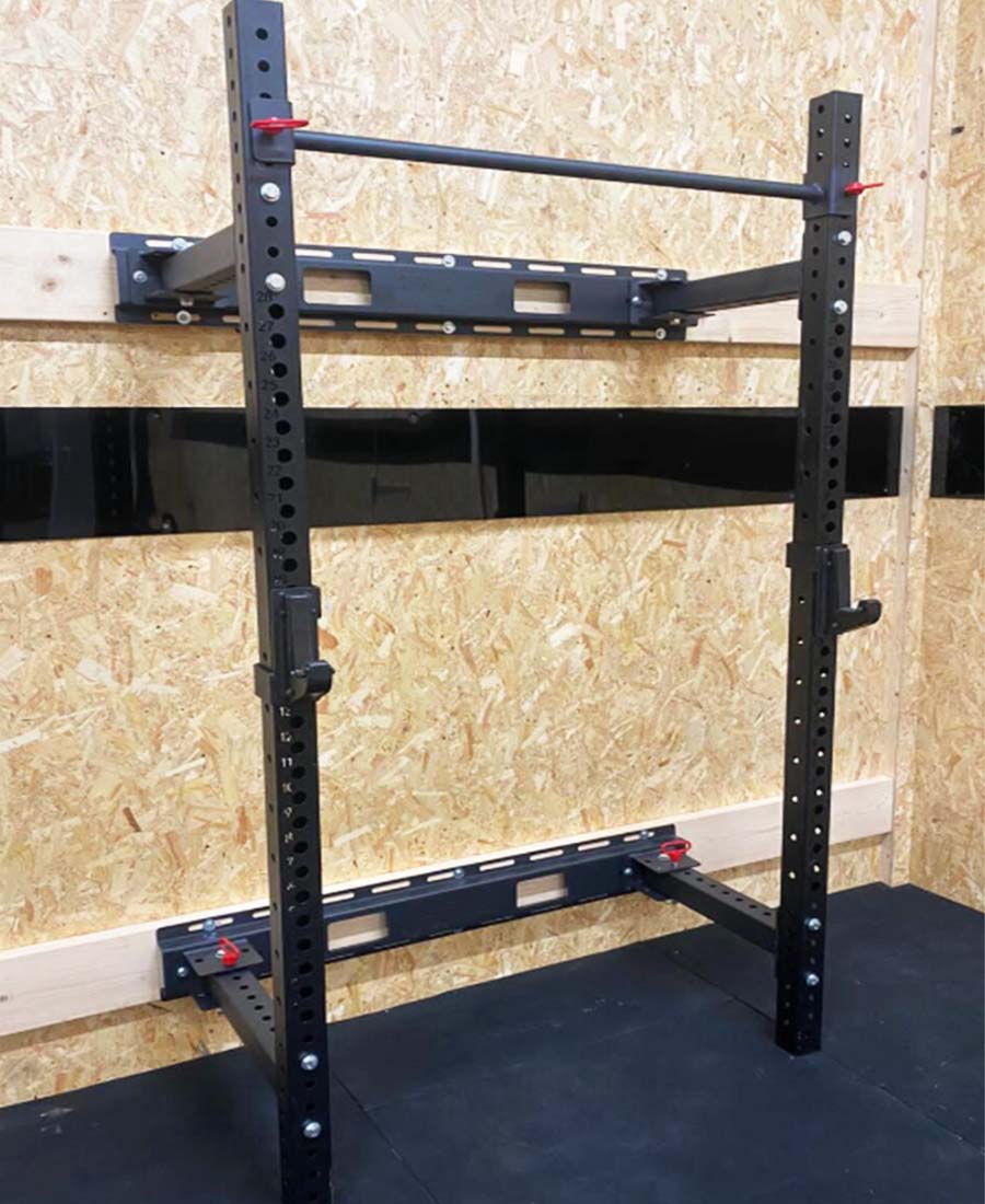 1441 Fitness Heavy Duty Wall Mounted Foldable Squat Rack