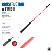 Thumbnail for 7 Ft Olympic Barbell with Collars - 20 Kg (Black/Red)