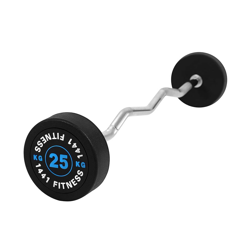 1441 Fitness Fixed Weight Curl Barbell Set - 10 kg to 30 kg (Set of 5)