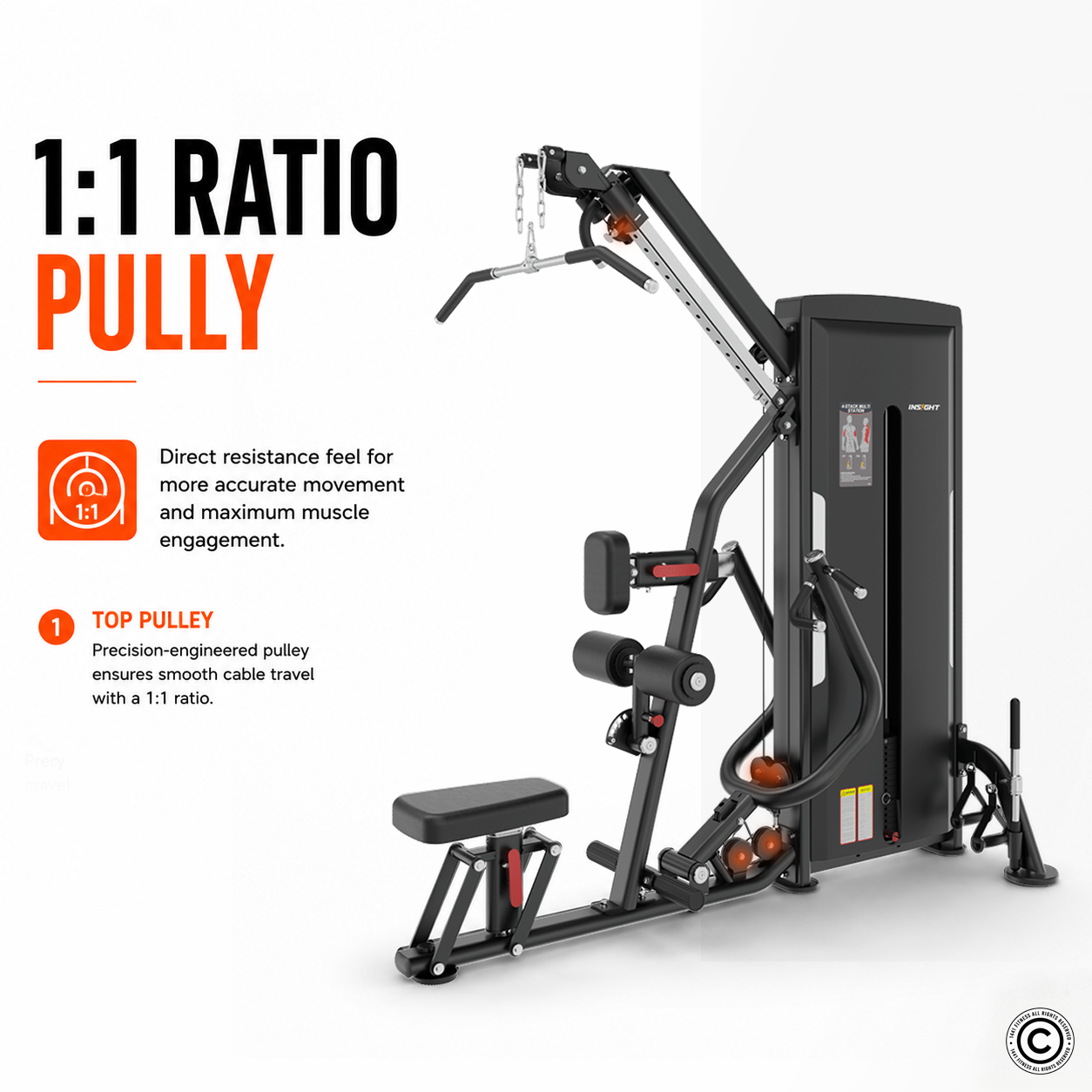 Insight Fitness Adjustable Pull down & Row - SA041