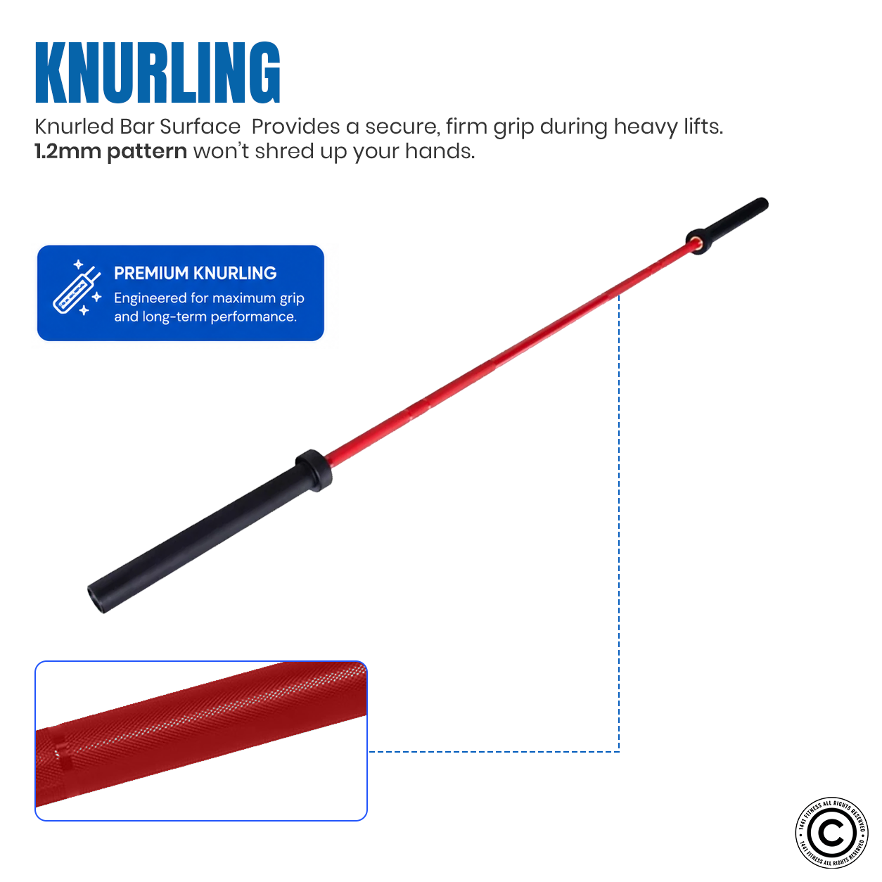 7 Ft Olympic Barbell with Collars - 20 Kg (Black/Red)