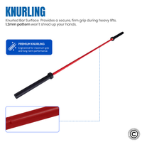 Thumbnail for 7 Ft Olympic Barbell with Collars - 20 Kg (Black/Red)