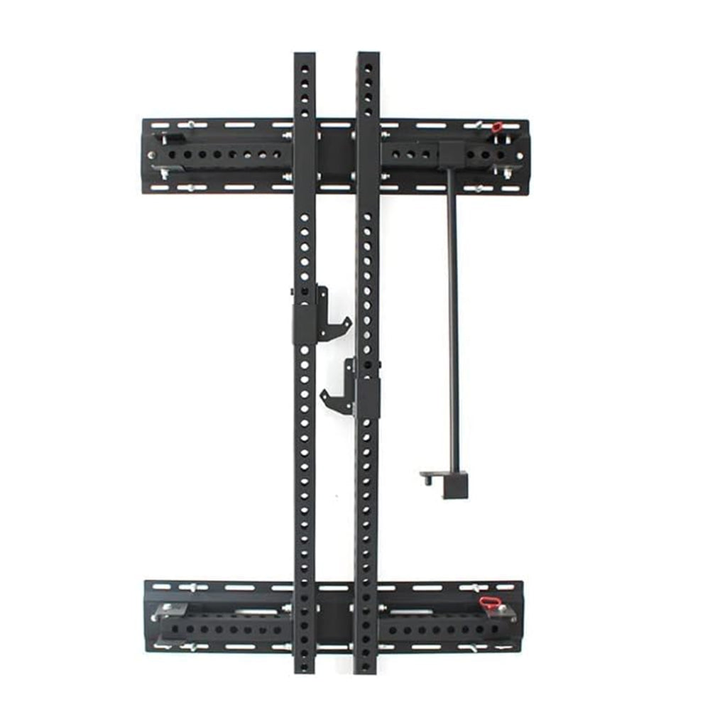 Wall Mounted Foldable Squat Rack with Speckle Bumper Plates 80 KG and A8007 Bench (Bundle)