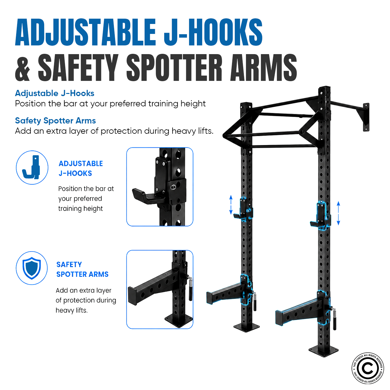 1441 Fitness Wall Mounted Squat Rack
