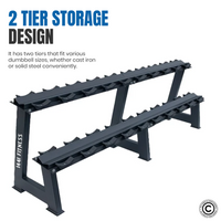 Thumbnail for 2 Tier Dumbbell Rack - 10 Pair