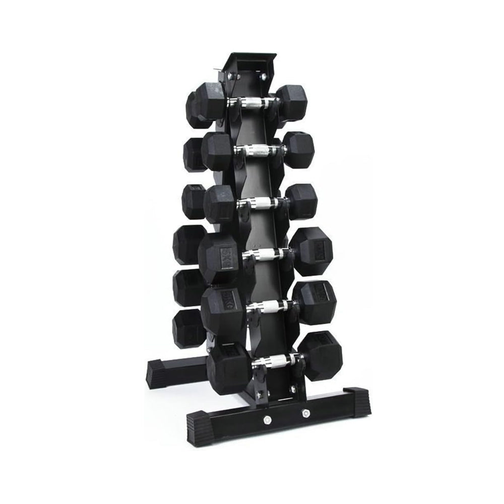 1441 Fitness Hex Dumbbells Set with Rack - 2.5 Kg to 15 Kg