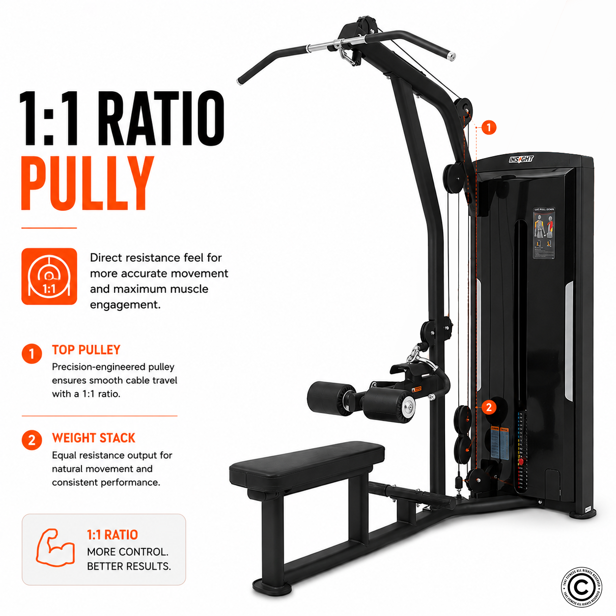 Insight Fitness Lat Pull Down and Mid Row - SA026